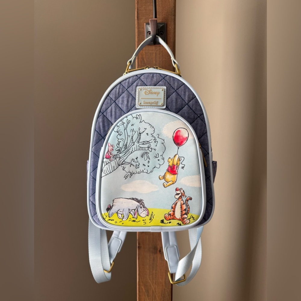 Loungefly Disney Parks Winnie the Pooh & Friends Denim Mini Backpack